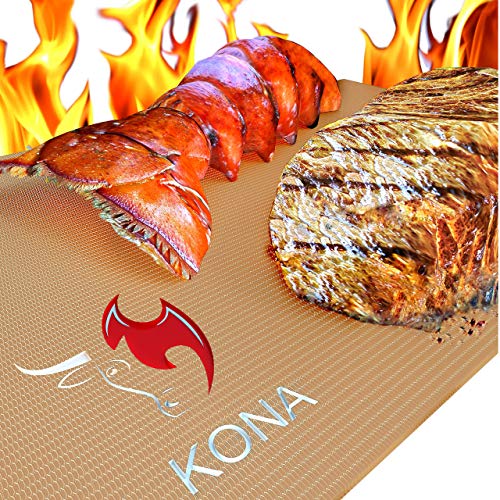 Kona Copper Grill Mats: Nonstick Outdoor BBQ Mat Set