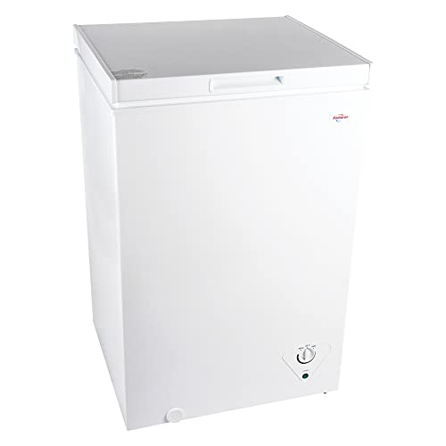 Lifeplus Chest Freezer 3.5 Cu ft Deep Freezer Compact for Apartment Home, White