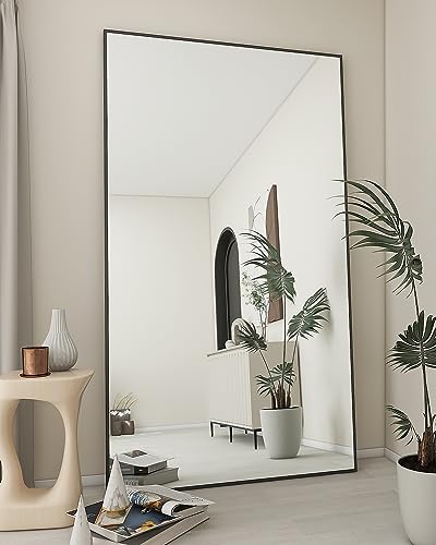 Koonmi Large Mirror 34"x76" with Stand, Black