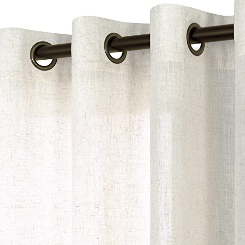 KOUFALL Linen Grommet Curtains