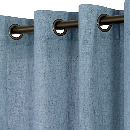KOUFALL Stone Blue Linen Curtains