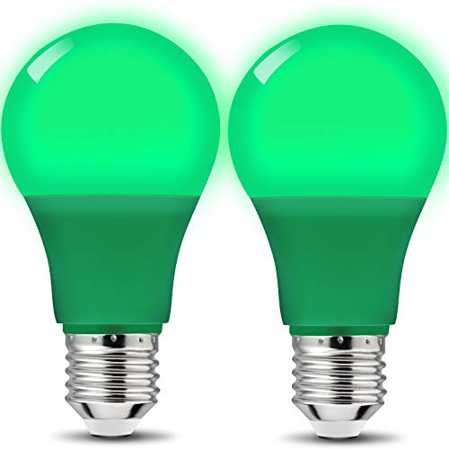 KQHBEN LED Green Light Bulb A19 9W with E26 Base - 2 Pack