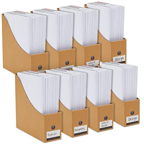 Kraft Paper Magazine Holder with Labels for Desktop File Organizer