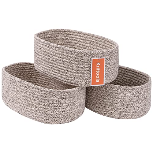 Kriitools Woven Rope Baskets for Daily Storage - 3 Pack