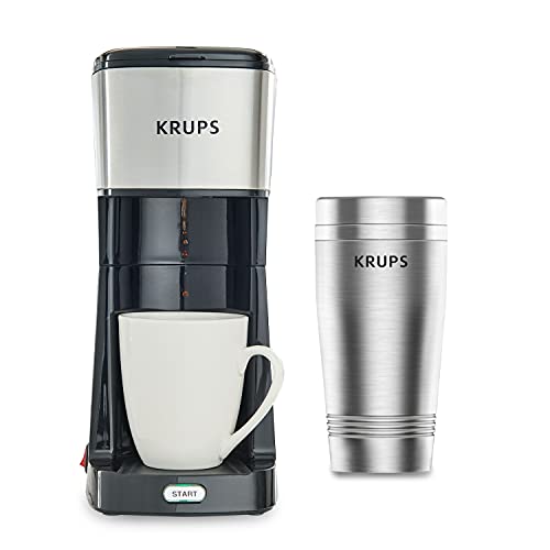 Krups Simply Brew Stainless Steel Coffee Maker and Travel Tumbler