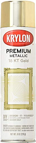 Krylon K01000A07 Premium Metallic Spray Paint Resembles Actual Plating, 18K Gold, 8 oz