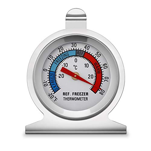Stainless Steel Dial Refrigerator & Freezer Thermometer by KT THERMO