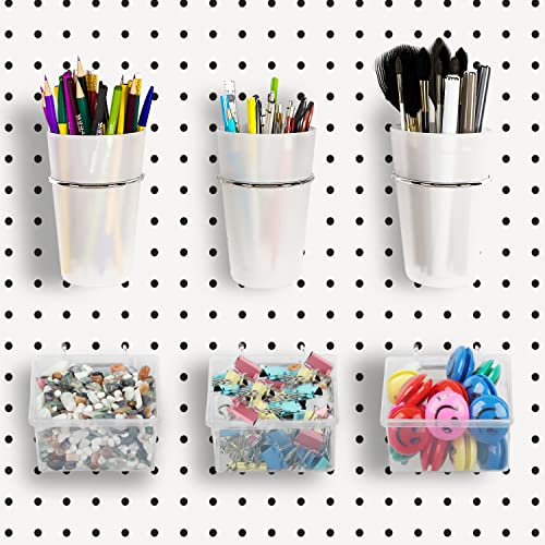 Kuhome Pegboard Bins and Cups with Hooks