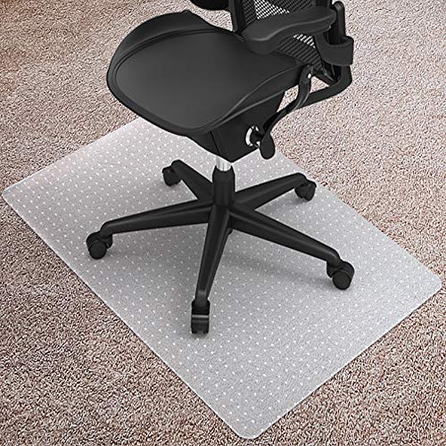 Gorilla Grip Premium Polycarbonate Studded Chair Mat for Carpeted Floor, 48x36 Heavy Duty Easy Glide Transparent Mats for Desk Chairs, Good for