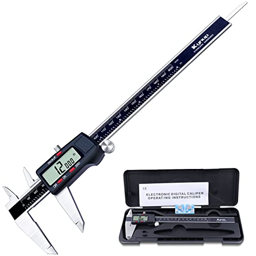 Kynup 8 Inch Digital Caliper with Stainless Steel Body and Large LCD Screen