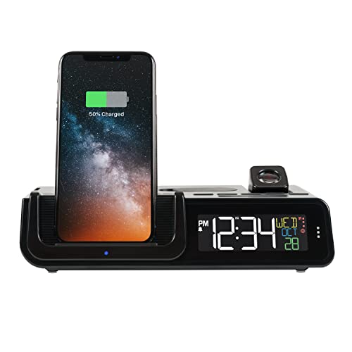 La Crosse Technology Projection Alarm Clock with Wireless Charging Dock