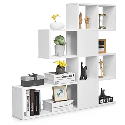 Ladder Corner Bookshelf - Room Divider Bookcase