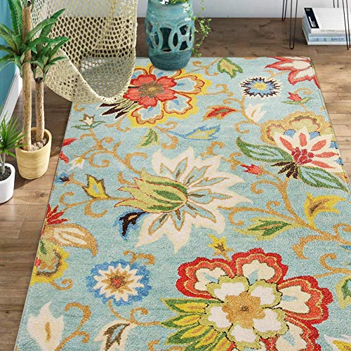 Lahome Collection Modern Floral Area Rug