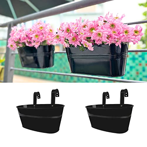 LaLaGreen Outdoor Rail Planter - 2 Pack