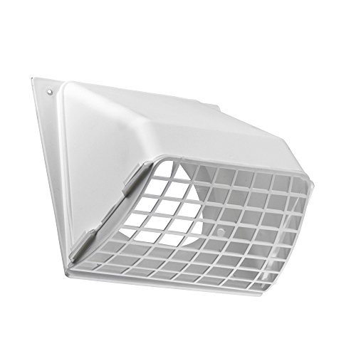 Lambro 4 Inch White Dryer Vent Hood with Removable Screen - 1471W