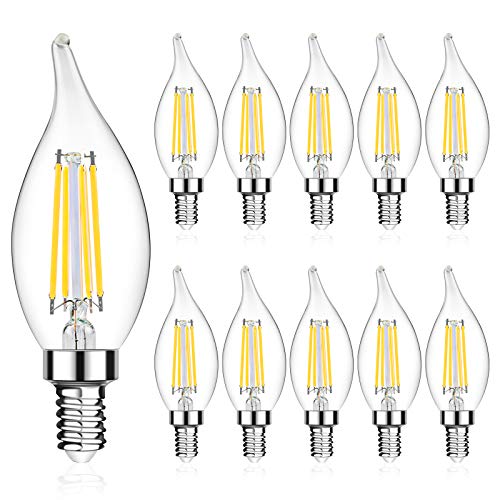 LANGREE E12 5W LED Candelabra Bulbs - 10 Pack
