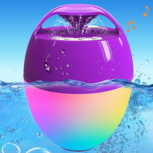LanSuper Bluetooth Pool Speaker IP68 Waterproof with Colorful Lights