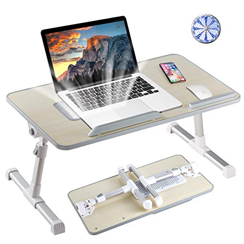 Adjustable Laptop Table with Cooling Fan: Ideal for Work, Study, and Relaxation