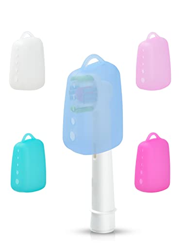Lapfoon 5 Packs Toothbrush Covers, Silicone Toothbrush Covers Caps for Electric Toothbrush & Manual Toothbrush