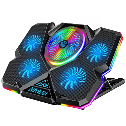 Laptop Cooling Pad with 5 Quiet Fans and RGB Light