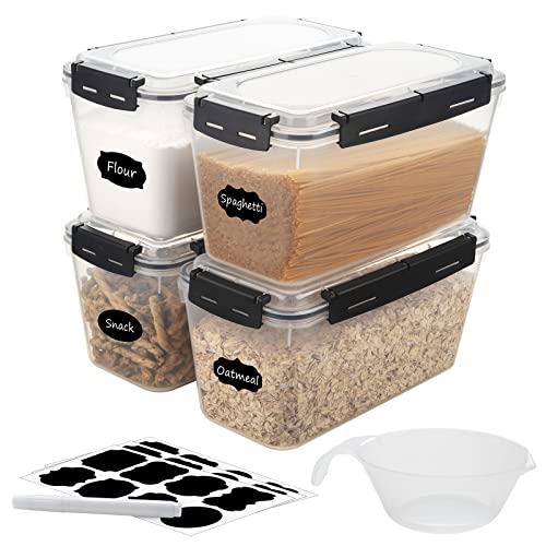 Large Airtight Food Storage Containers with Removable Silicone Rings