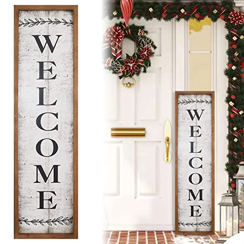 Large Antique Wood Welcome Sign for Front Door