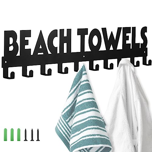 Large Beach Towel Rack with 10 Hooks
