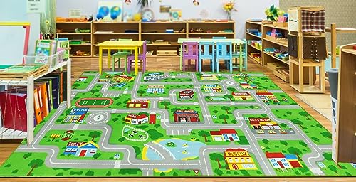 Large Interactive Classroom Rug for Imaginative Play