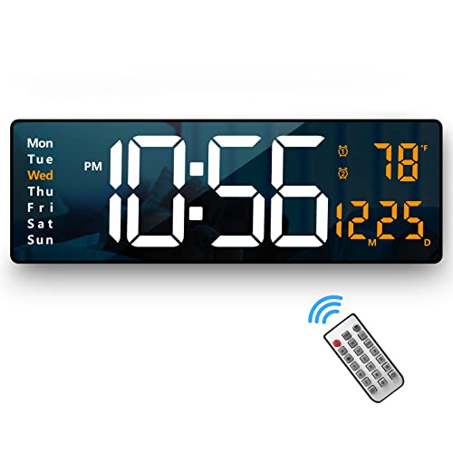 Large LED Digital Wall Clock with Remote Control