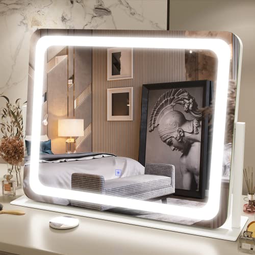 Large LED Lighted Makeup Mirror with Touch Screen
