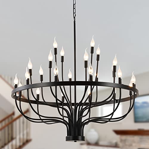 Large Modern Candle Industrial Round Chandeliers