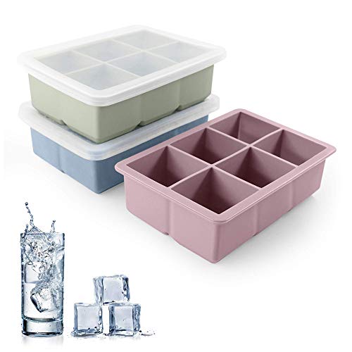 Large Size Silicone Ice Cube Molds with Removable Lids