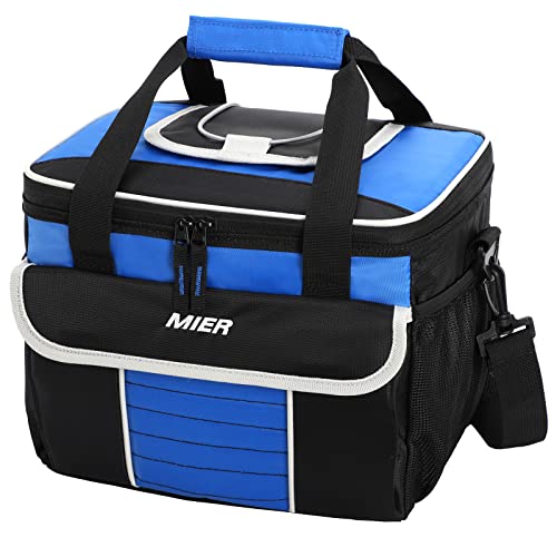 MIER Expandable Lunch Bag Insulated Lunch Box for Men Boys, Navy Blue