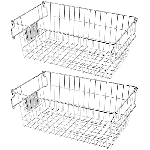 Large Stackable Wire Baskets for Pantry Organization and Storage