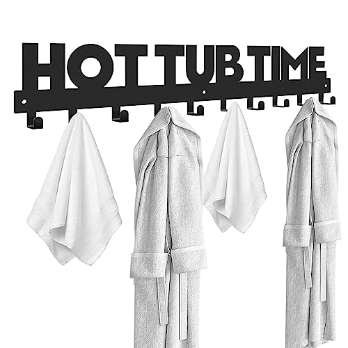  Kuhome 32 Large Size Outdoor Towel Rack for Hot Tub Wall Mount  Hooks Towel Holder Organizer Hanger for Hotel Bathroom Decor Robes,Towels,  Clothes (Black) : Patio, Lawn & Garden