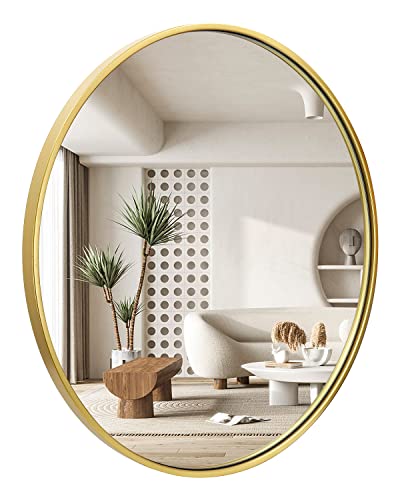 Large Wall Mounted Round Mirror,Gold