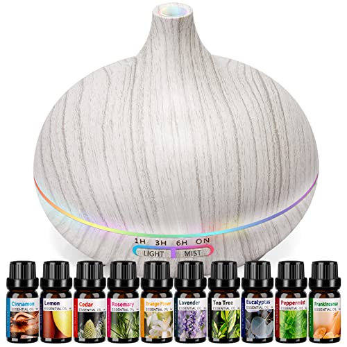 Large White Aromatherapy Diffuser with Essential Oils Set