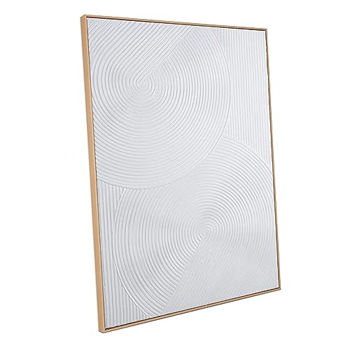 Large White Geometric Line Spiral Abstract Hand-painting Artwork