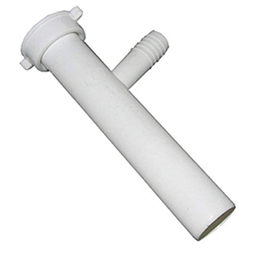 LASCO White Plastic Tubular Branch Tailpiece with 7/8-Inch Outlet