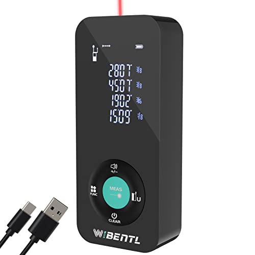 WIBENTL Laser Distance Measure: 11 Modes, Type-C Charging, ±1/16-inch Accuracy