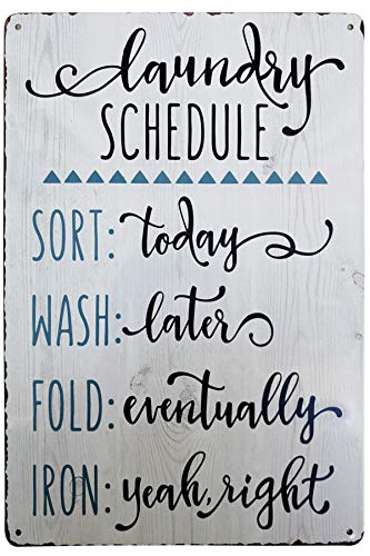 Laundry Schedule Vintage Farmhouse Laundry Room Sign
