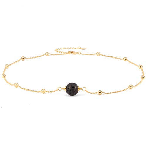 Lava Stone Pendant Necklace - Essential Oil Diffuser Jewelry