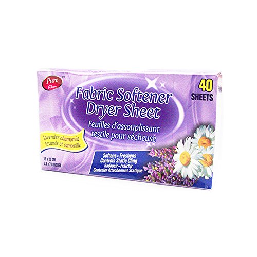 Lavender Chamomile Fabric Softener Dryer Sheet (40 Sheets) by Pure Kleen