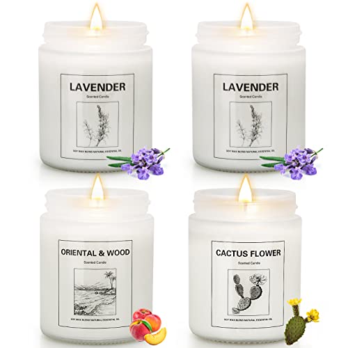 Lavender Scented Candles Set - 4 Pack