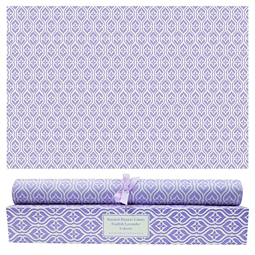 Aveline and Two Brothers Scented Drawer Liners for Dresser 8 Sheets | Cabinet Liners for Shelves | Double-Sided Pattern Shelf Paper | Non Adhesive She