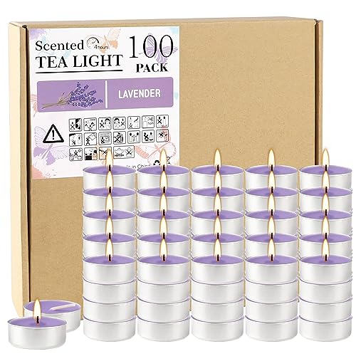 Lavender Scented Tea Lights Candles Bulk - Set of 100