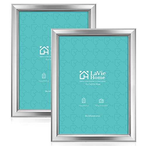 LaVie Home 5x7 Picture Frames (2 Pack, Silver)