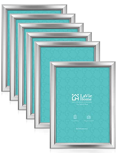 LaVie Home 5x7 Silver Picture Frames: Set of 6 Classic Collection