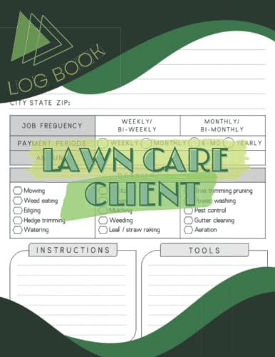 Lawn Care Client Log Book 2022/2023