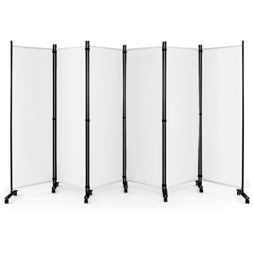 LDAILY 6 Panel Room Divider on Wheels, 5.6Ft Tall Rolling Privacy Screens